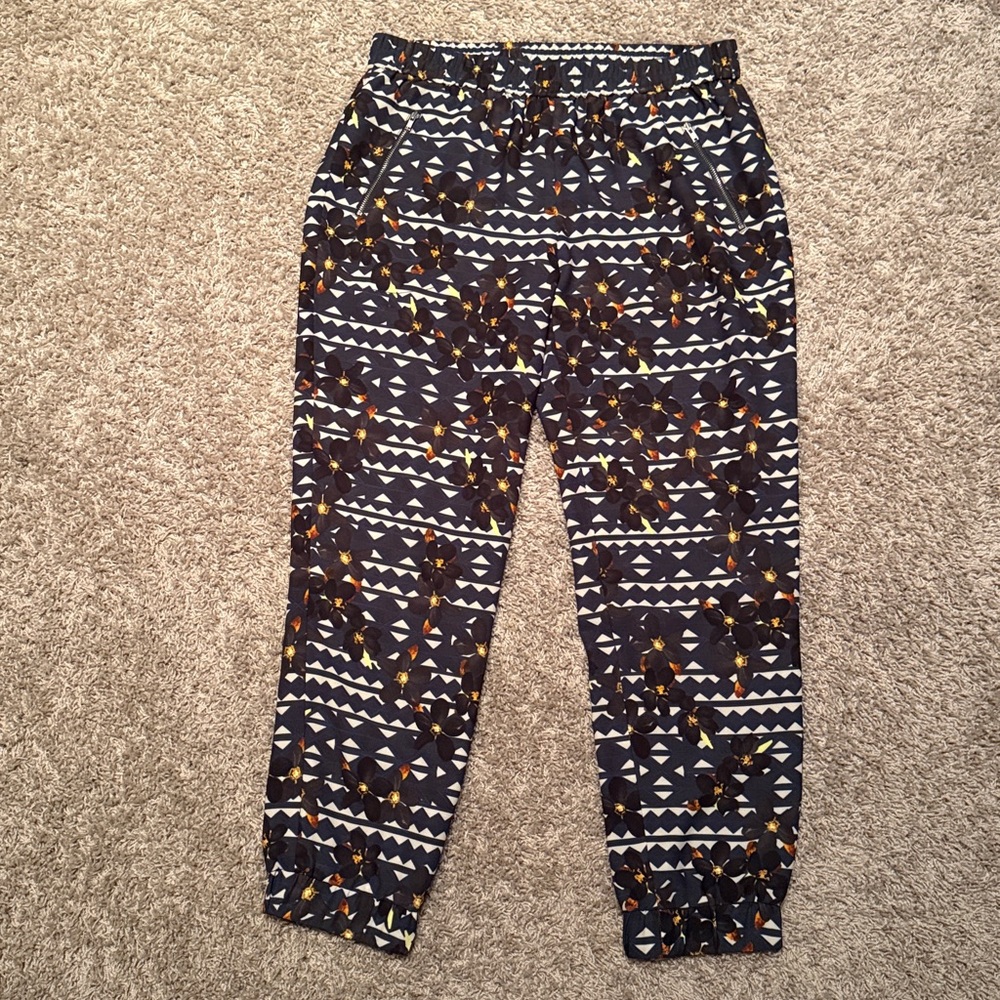J. Crew Blue Floral Pants Size 6 Woman Dress Joggers